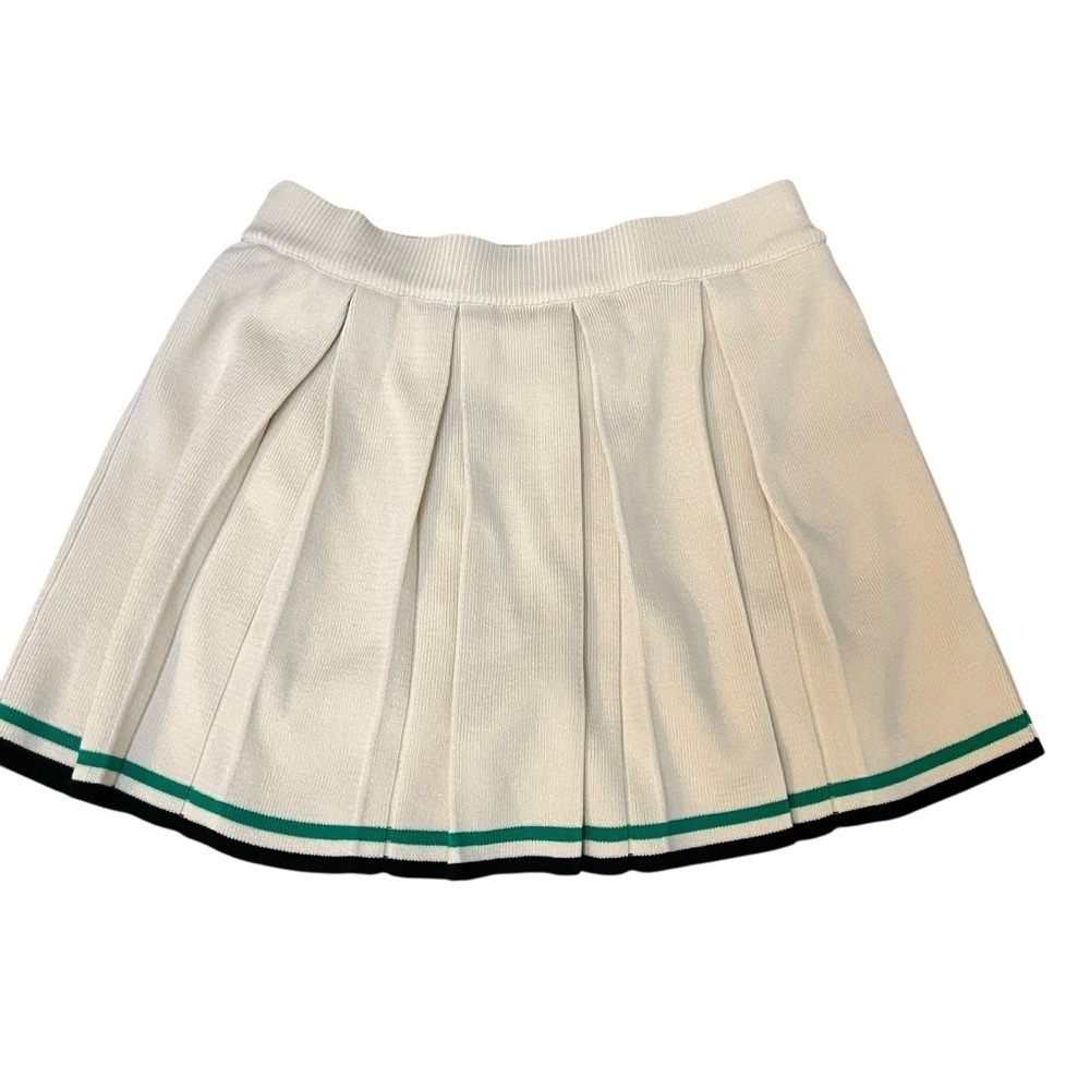 Daisy|Girls 2-Piece Knit Set -Polo Top & Pleated Skort- Cream/Ivory -Size S - Picture 3 of 10